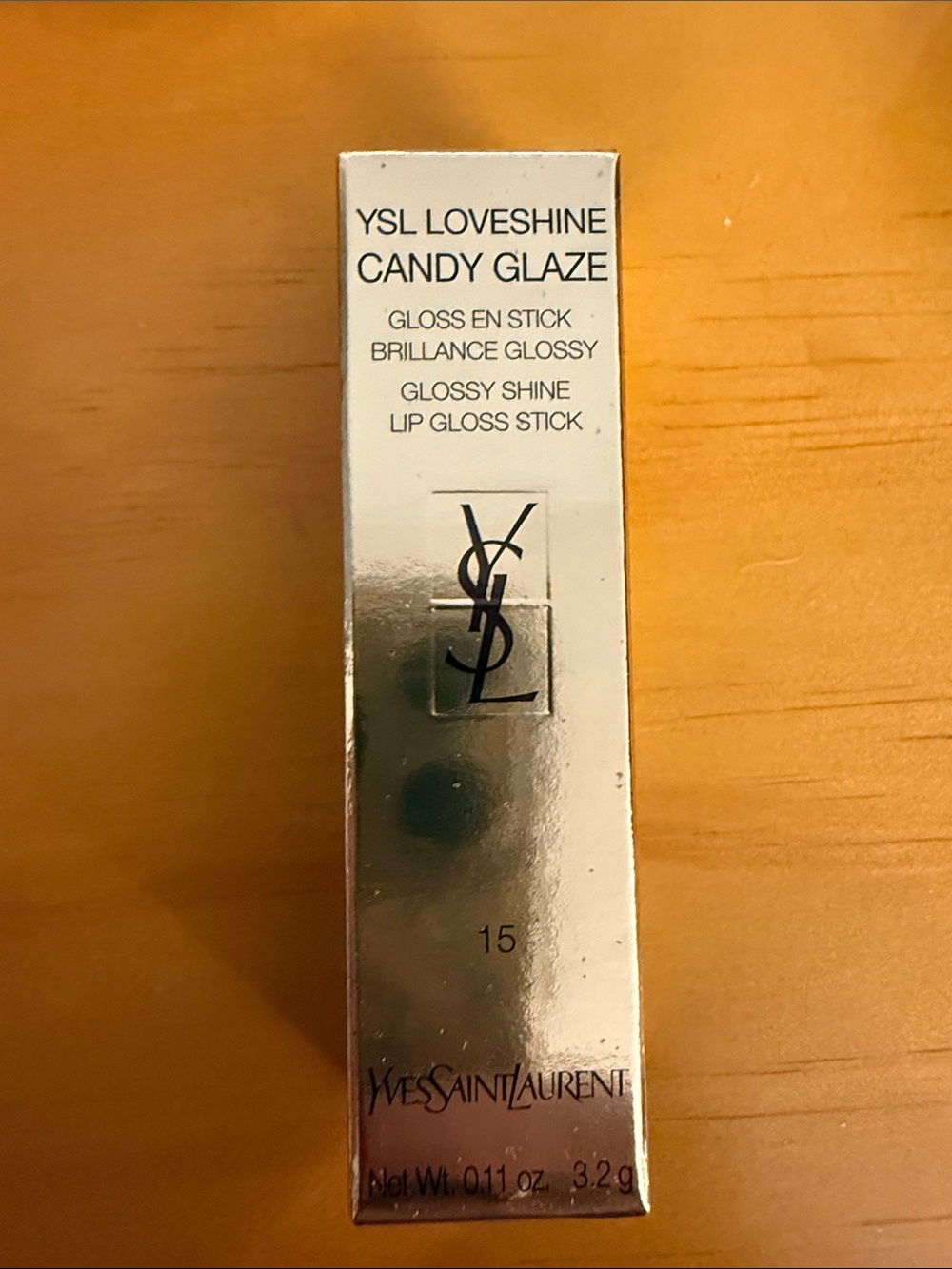 Yves Saint Laurent LOVESHINE Candy Glaze Lip Gloss - Nude (15) in Silver Box